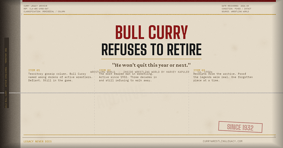 Bull Curry Refuses to Retire