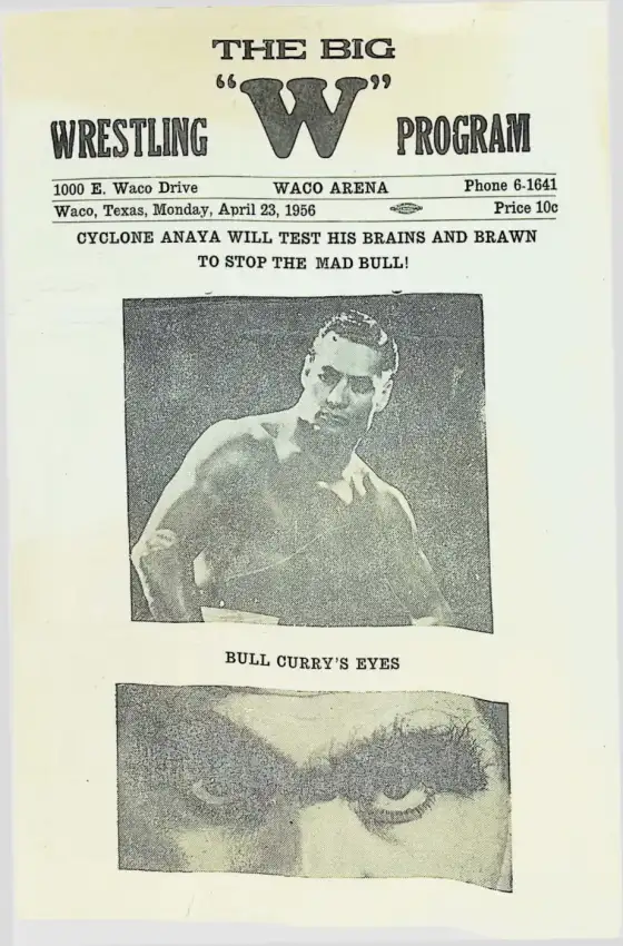 THE BIG "W" WRESTLING PROGRAM, Waco, Texas, Monday, April 23, 1956