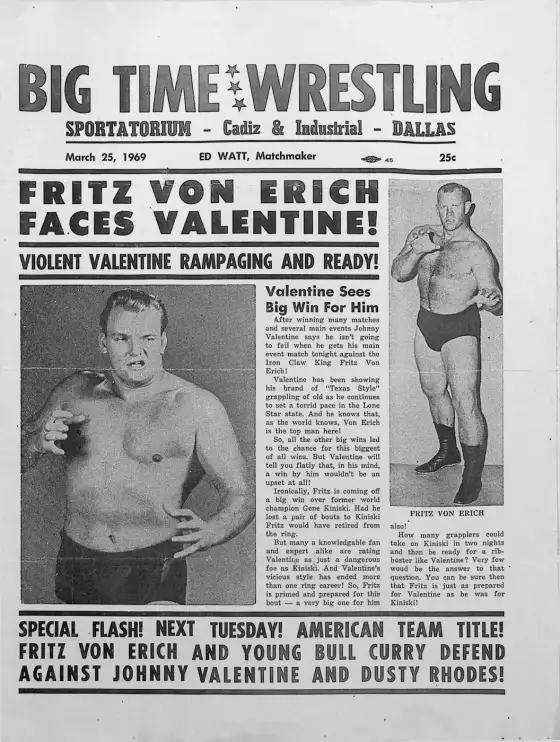 BIG TIME WRESTLING, March 25, 1969