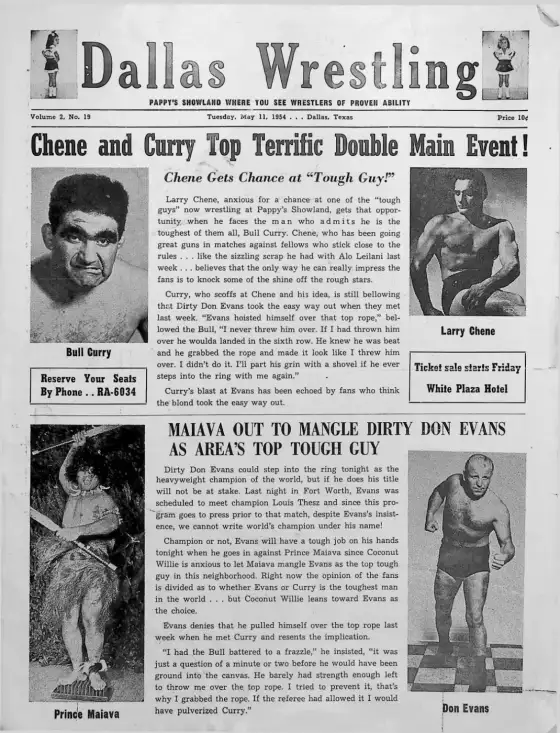 Dallas Wrestling, Tuesday, May 11, 1954