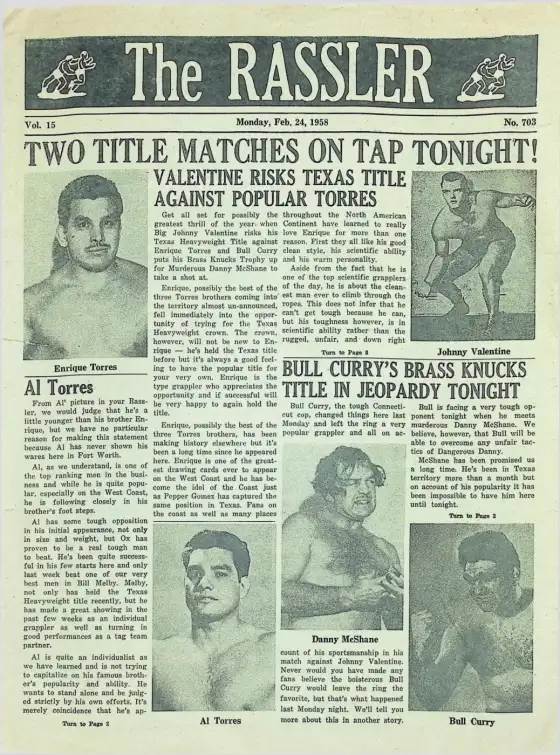 The RASSLER, Monday, Feb. 24, 1958