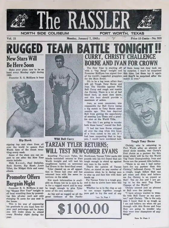 The RASSLER, Monday, January 7, 1963