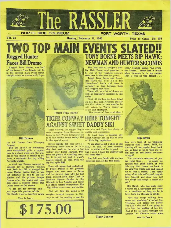 The RASSLER, Monday, February 11, 1963
