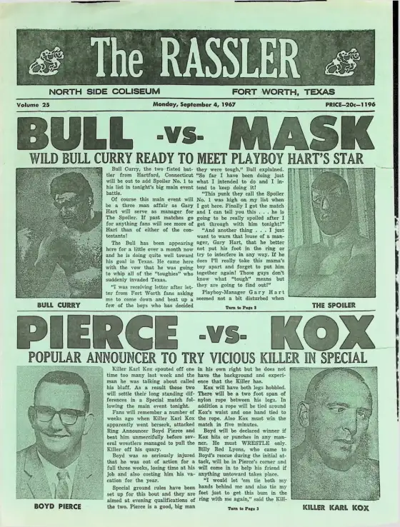 The RASSLER, Monday, September 4, 1967
