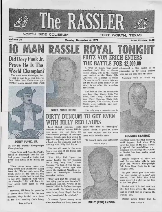 The RASSLER, Monday, November 6, 1972