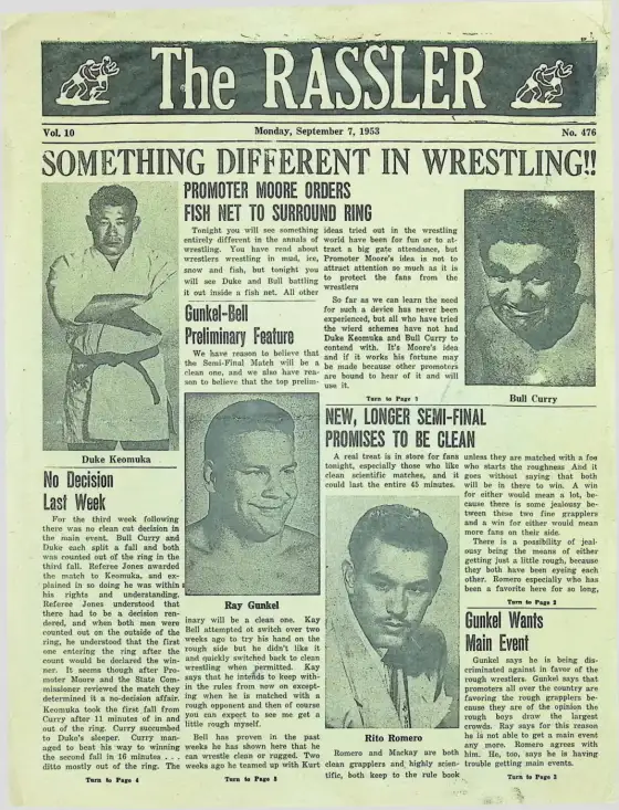 The RASSLER, Monday, September 7, 1953