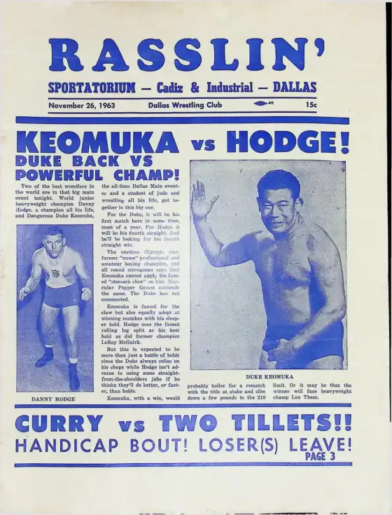 RASSLIN', November 26, 1963
