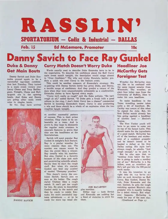 RASSLIN', Feb. 15