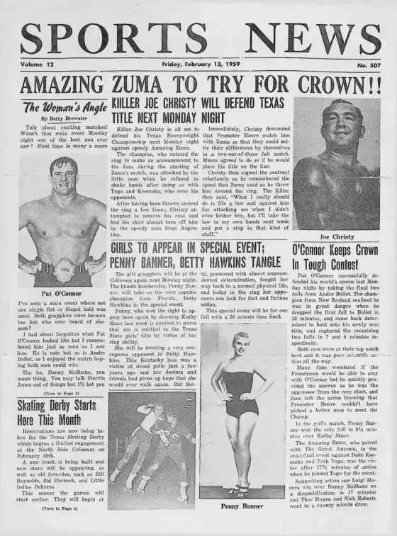 SPORTS NEWS, Friday, February 13, 1959