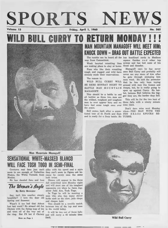 SPORTS NEWS, Friday, April 1, 1960