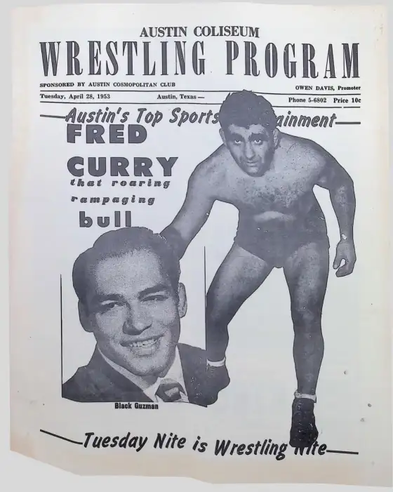 Austin Coliseum Wrestling Program, Tuesday, April 28, 1953