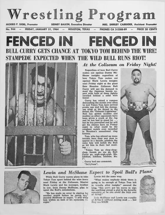 Wrestling Program, FRIDAY, JANUARY 31, 1964
