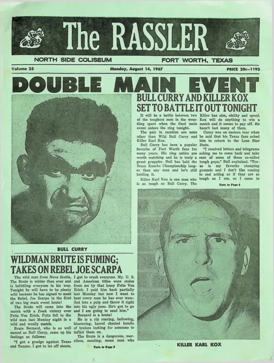 The RASSLER, Monday, August 14, 1967