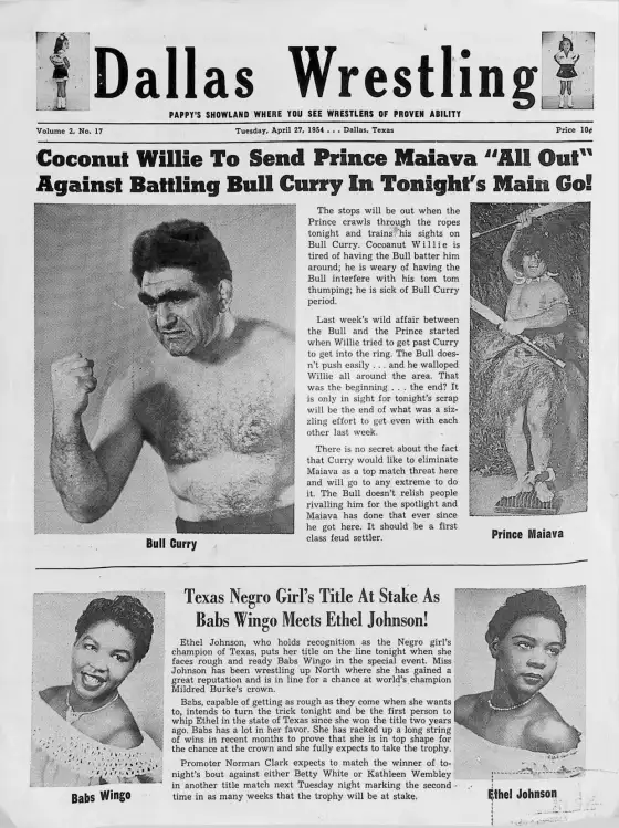 Dallas Wrestling, Tuesday, April 27, 1954 . . . Dallas, Texas