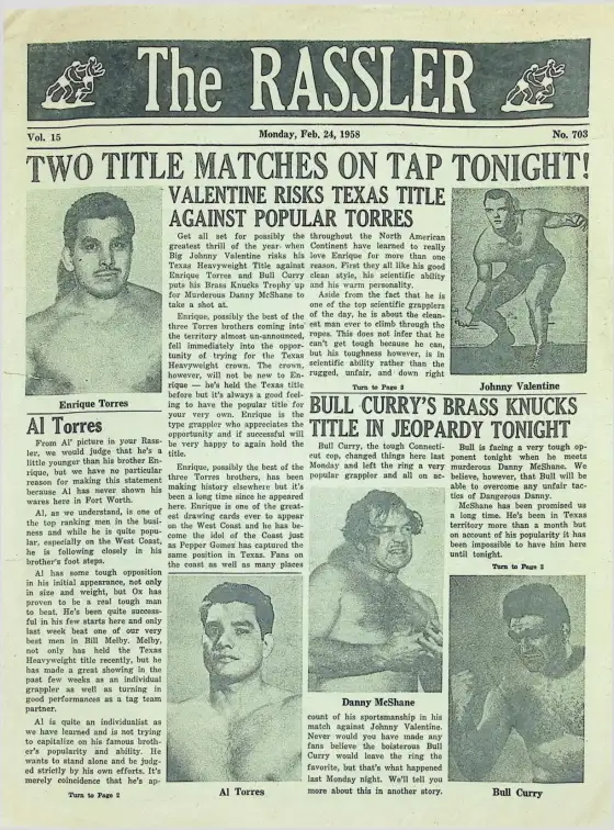The RASSLER, Monday, Feb. 24, 1958