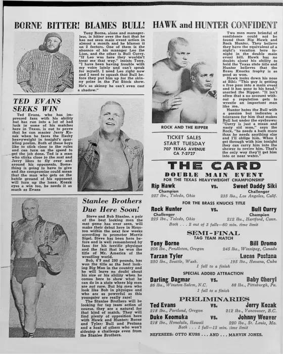 Wrestling Program, FRIDAY, FEBRUARY 8, 1963
