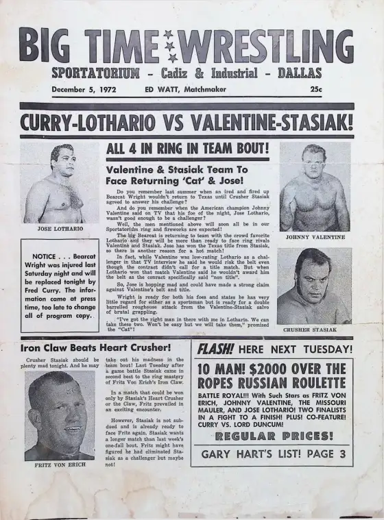 BIG TIME WRESTLING, December 5, 1972