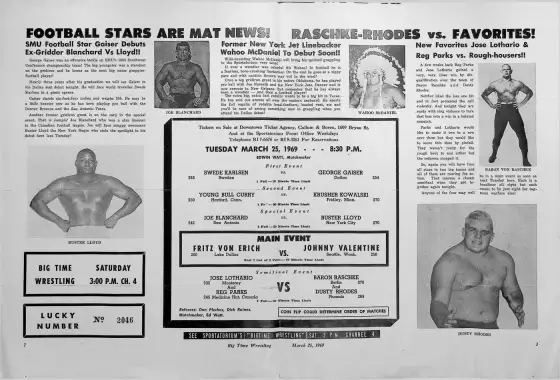 BIG TIME WRESTLING, March 25, 1969
