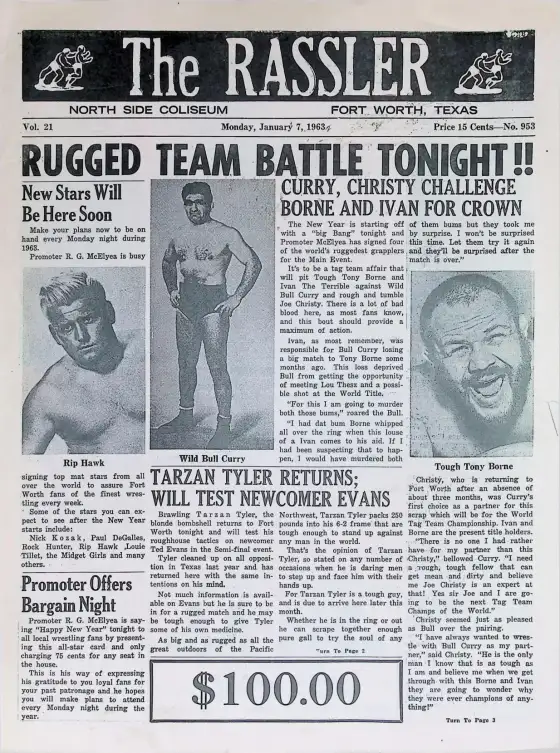The RASSLER, Monday, January 7, 1963