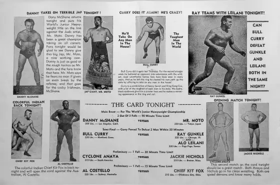 Galveston Souvenir Wrestling Program, 1953-02-19