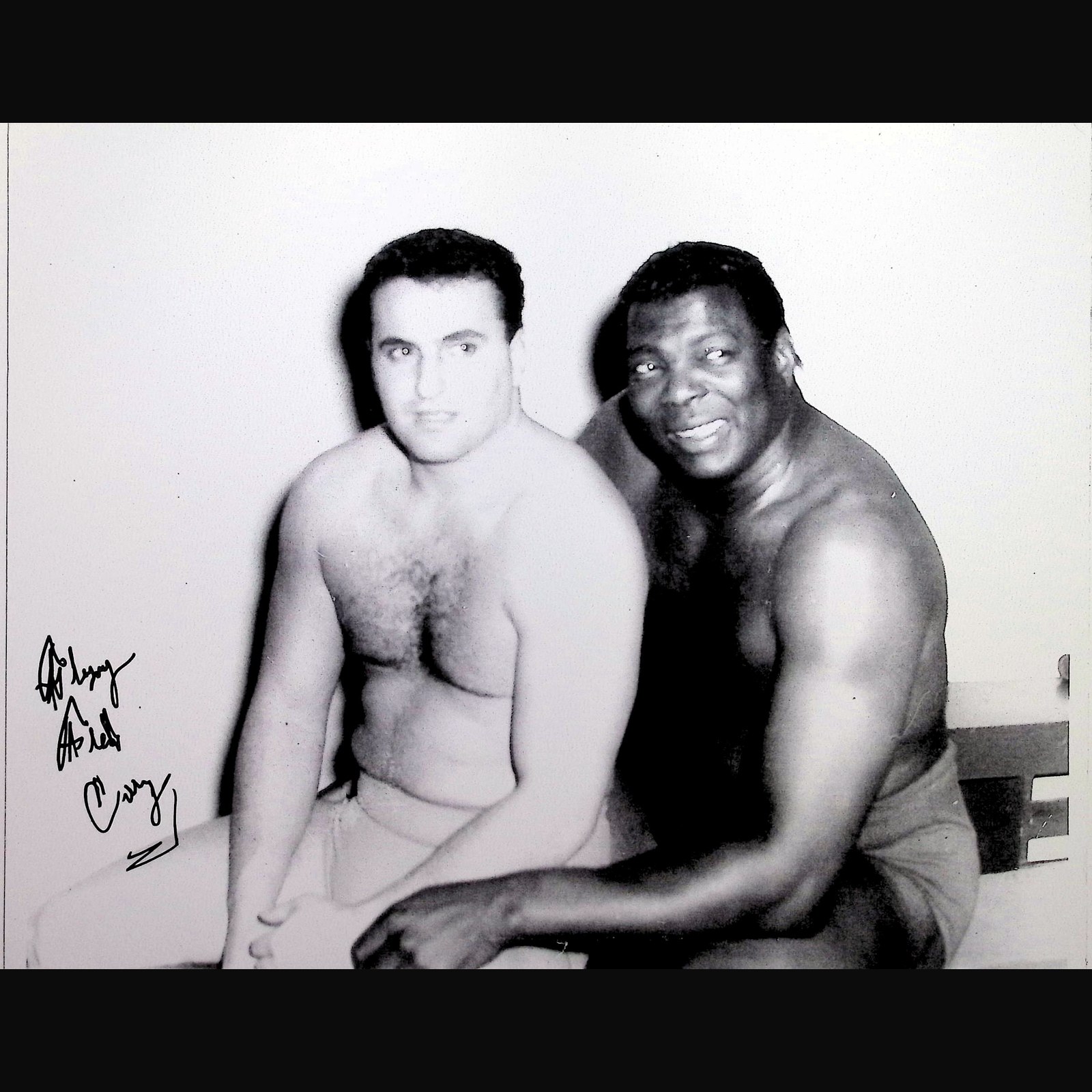 Flying Fred Curry and Bobo Brazil — Signed 8x10